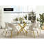 Modern Glass And Metal Dining Table, Golden Frame, Ideal For Compact Kitchens
