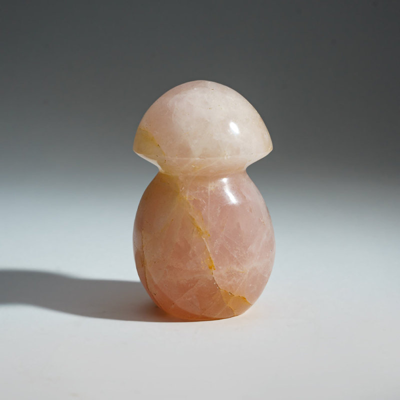 Genuine Polished Rose Quartz Reiki Crystal Mushroom (0.95 lbs)