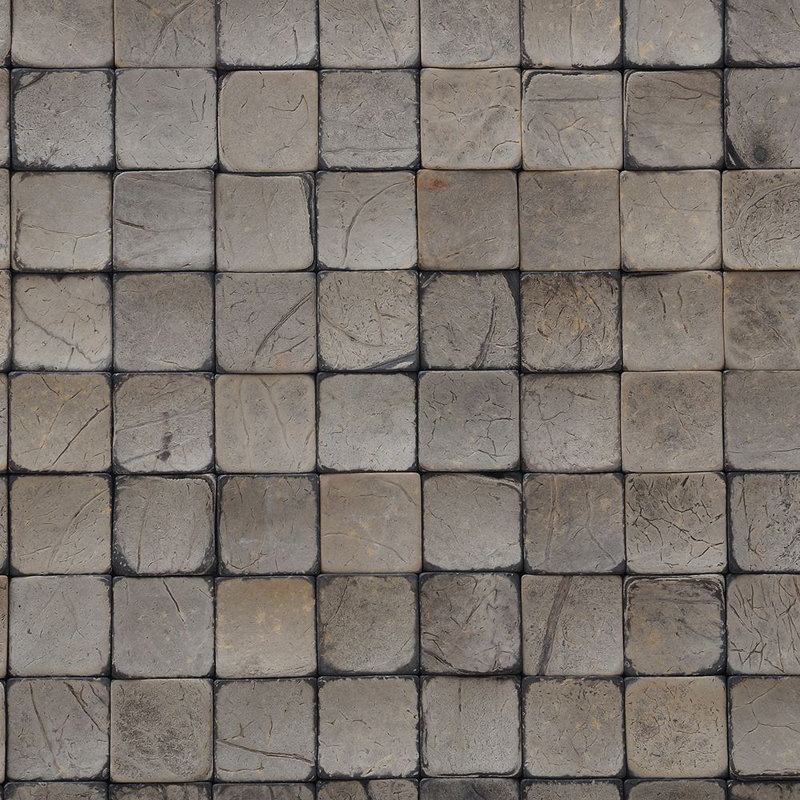 Kelapa Coconut Shell Mosaic Tile in Tumbled Oyster Shell