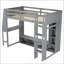 Lit mezzanine simple en bois avec bureau