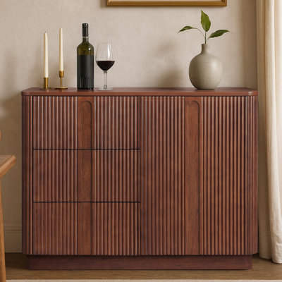Potomac 3 Drawer 1 Door Wood Sideboard with Adjustable Shelf Storage Cabinet