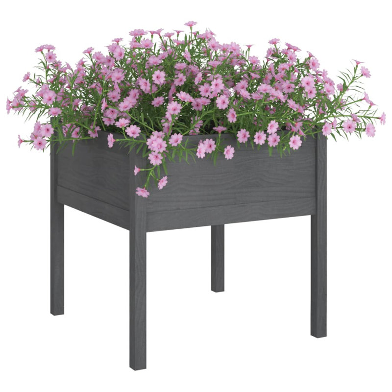 Alastaire Wood Planter Box, 70cm H x 70cm W x 70cm D, Grey