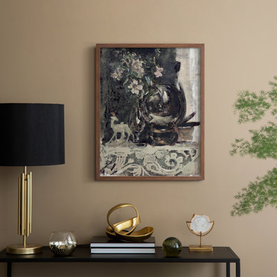 «Vintage Floral Print», reproduction encadrée en bois massif