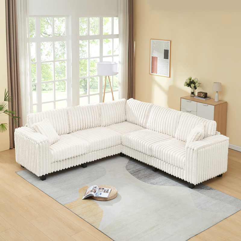 Canapé modulaire en L, Blanc
