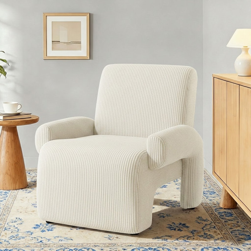 Ensemble de chaises d'appoint en velours côtelé 31,5 po (ensemble de 2), Beige