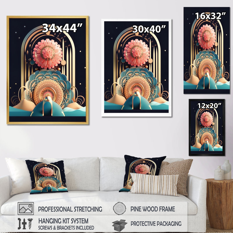«Futur minimalisme», impression sur toile Bodhi, H 32 po x l 24 po x P 1 po, Cadre doré à une seule photo