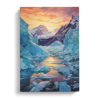 Glacier Art Informel Art - Wrapped Canvas