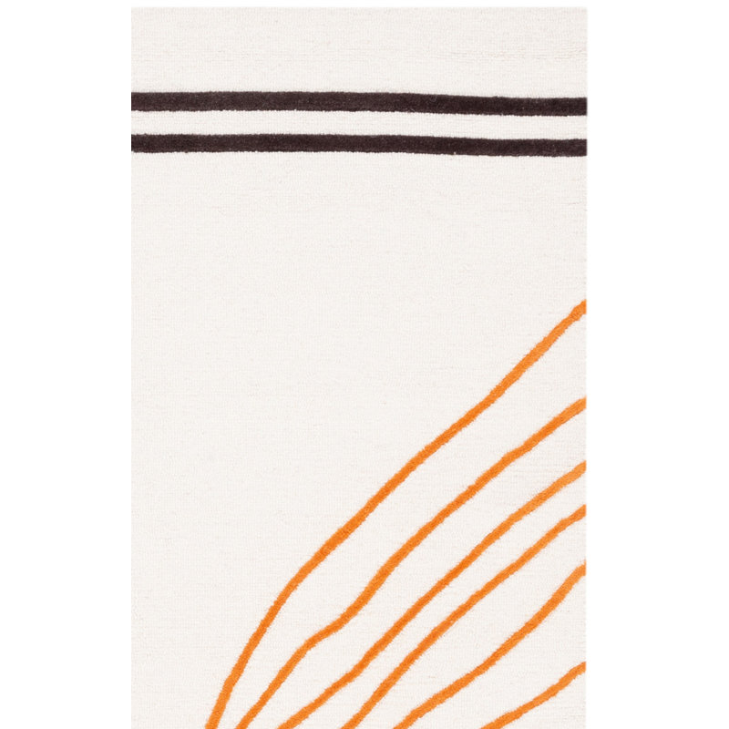 Felipe Handmade Wool Ivory / Rust Rug, Square 8'