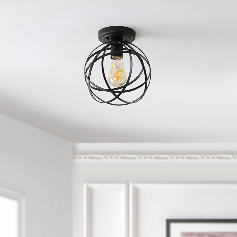 Plafonnier encastré à DEL Orbe, Bronze frotté à l'huile, H 9,25 po x l 8,5 po x P 8,5 po