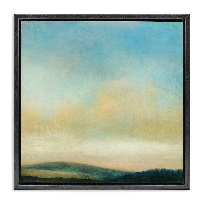 «Cloudy Countryside Fields», art mural encadré par Suzanne Nicoll, H 25 po x l 25 po, Cadre flottant gris lustré