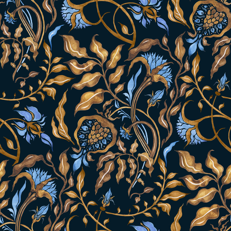 Aanyah Abstract Flowers - Wrapped Canvas Print, 51cm H x 51cm W x 3.8cm D