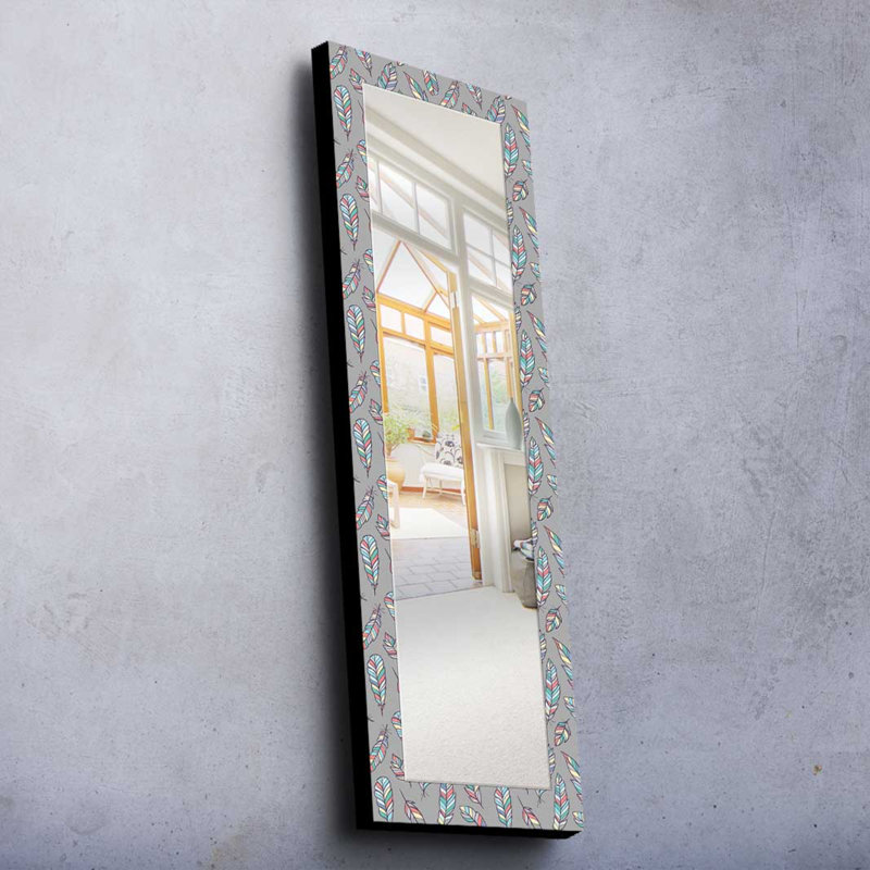 Élégant miroir décoratif avec cadre 100% bois de pin, 15,7 po x 47,2 po | Miroir en verre véritable (épaisseur: 0,2 pouce) | Peinture sur tissu élégante | Idéal pour le salon, la chambre à coucher et le vestibule