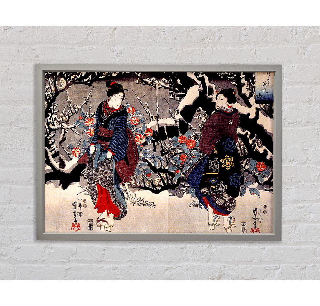 Utagawa Kuniyoshi Japanische Frauen - Einzelner Bilderrahmen Kunstdrucke auf Leinwand