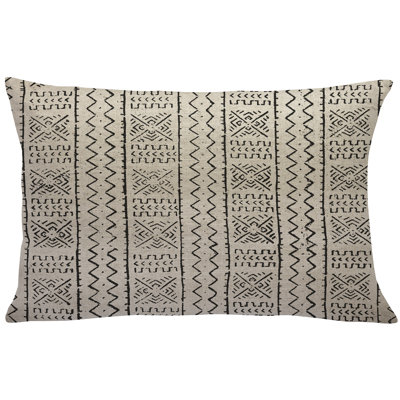  Mud Cloth Linen Lumbar Pillow