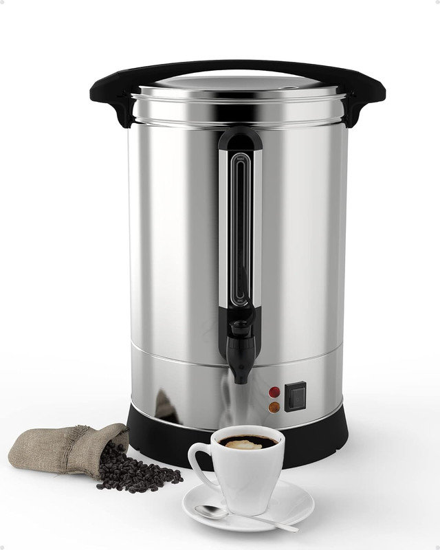 Urne à café commerciale 100/120 tasses, distributeur de boissons chaudes en acier inoxydable de qualité alimentaire pour les événements et la restauration