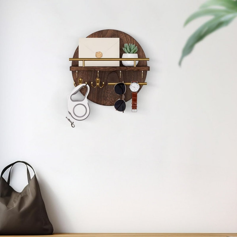 Wood Wall Organizer, Brown