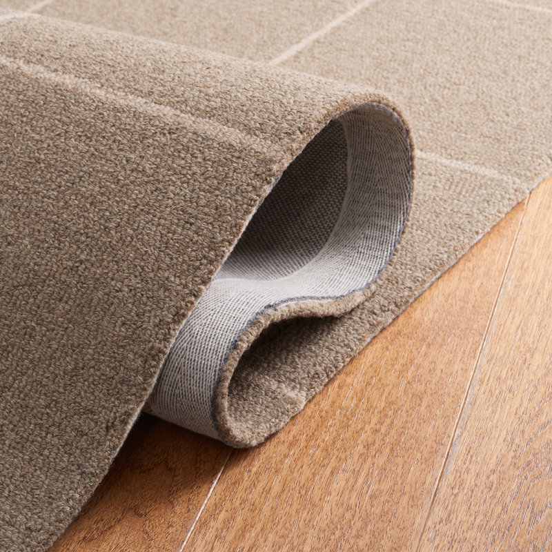 Martha Stewart 300 Hand Tufted Wool/Cotton with Latex Geometric Rug in Beige, Rectangle 5' x 8'