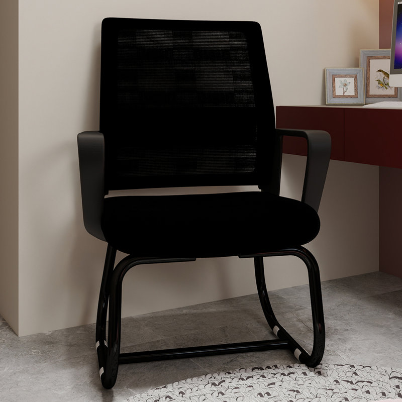 Chaise de bureau Minimalist Modern - Structure en métal, Noir, Noir