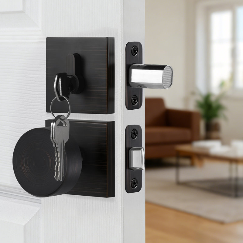 Deadbolt and Passage Door Knobs Set, Oil Rubbed Bronze