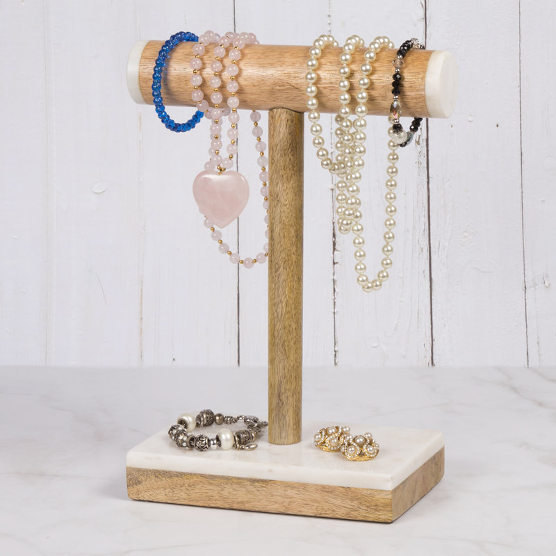 Wood Jewelry Stand + Figurine Included