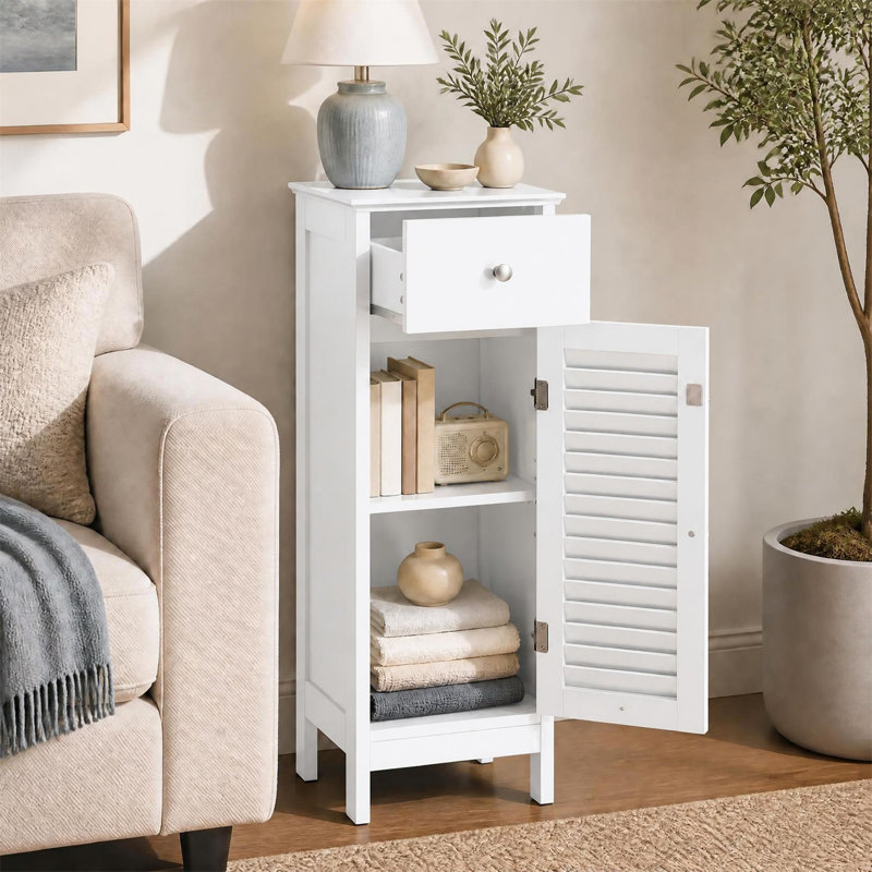 Armoire à linge autoportante Alydia, Blanc