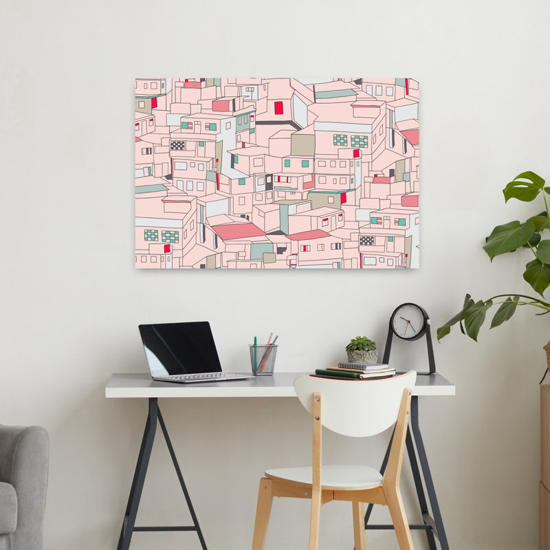 Art contemporain contemporain contemporain, H 36 po x l 24 po, Rose