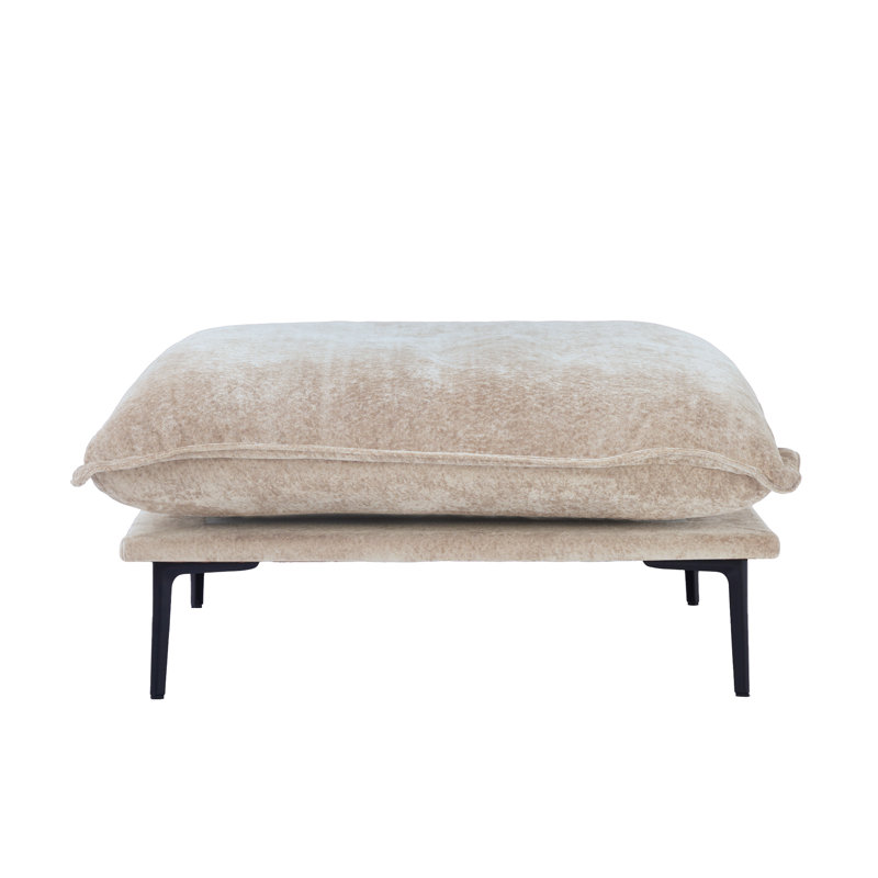 Repose-pieds en velours 39,37 po Traci, Marron clair
