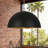 Hylia 1-Light Large 17.7" Dimmable Single Black Dome Kitchen Island Pendant-491519391