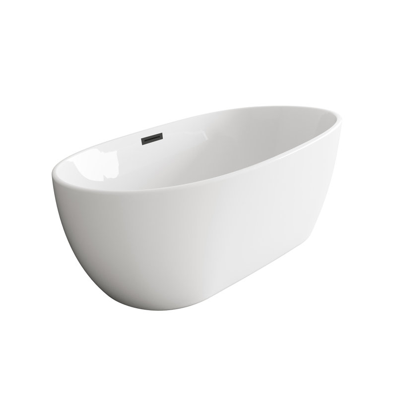 Hudepohl 54'' x 29'' Soaking Acrylic Bathtub, Matte Black