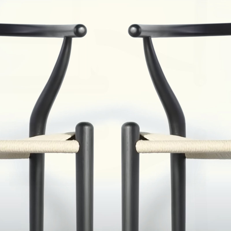 Chaise de salle à manger en corde de papier tissée à la main, tabouret de bar - bois de frêne massif, teinture à base d'huile écologique et revêtement non toxique résistant au feu