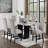 Elegant Dining Table White Genuine Marble Table Top Solidwood Base