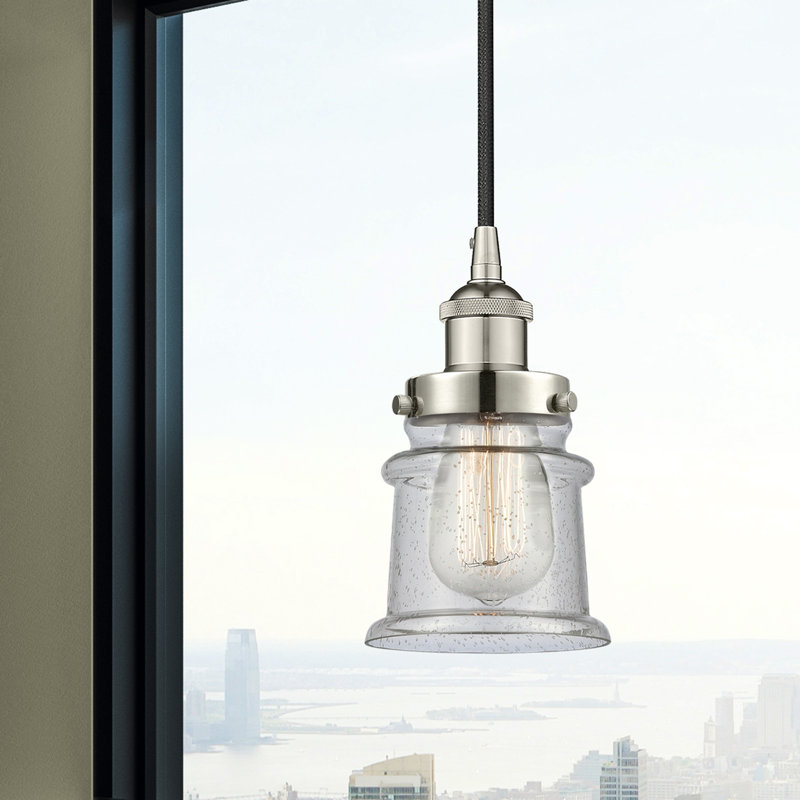 Luminaire suspendu cylindrique à 1 lumière Amiriya, H 9,25 po x l 5,25 po x P 5,25 po, Nickel poli