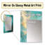 Turquoise Tranquility VI - miroir unique de paysages abstraits, grand miroir mural moderne et contemporain, impression d'art en métal-443286648