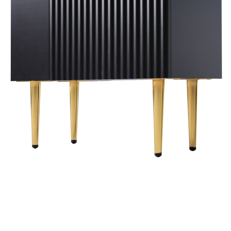 Meuble-lavabo sur pied 21,6 po avec lavabo en céramique et armoire de rangement latérale Crawley, Noir