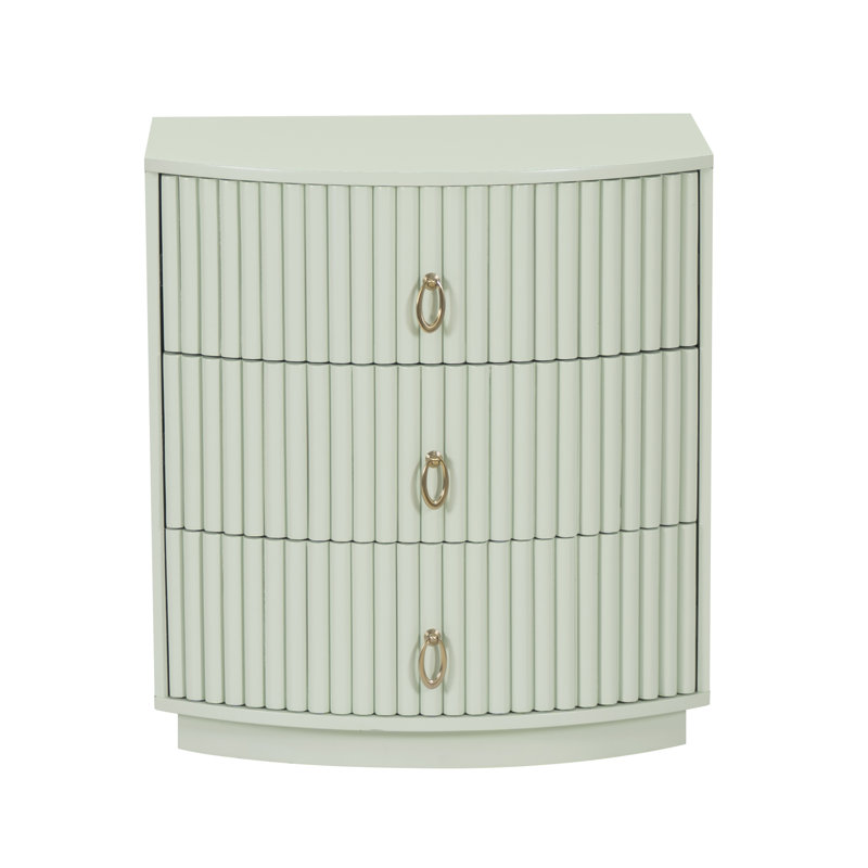 Colborne 3 Drawer Nightstand, Green