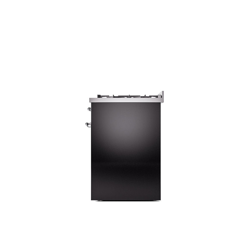 ILVE Nostalgie II 30 in Dual Fuel Range, Glossy Black/Chrome, Liquid Propane