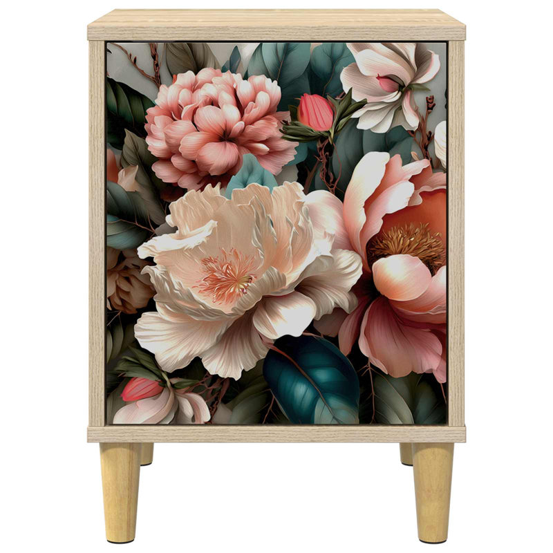 36cm W Engineered Wood Bedside Table