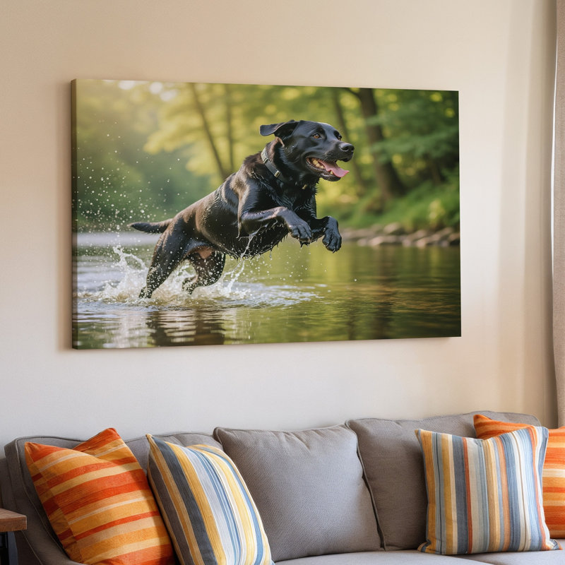 Reproduction d'art sur toile noir Labrador Retriever, 11 x 14 in