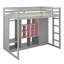 Lit mezzanine simple en bois avec garde-robe, tablettes et armoire, cadre de lit multi-rangement peu encombrant-1689618139-1689618138