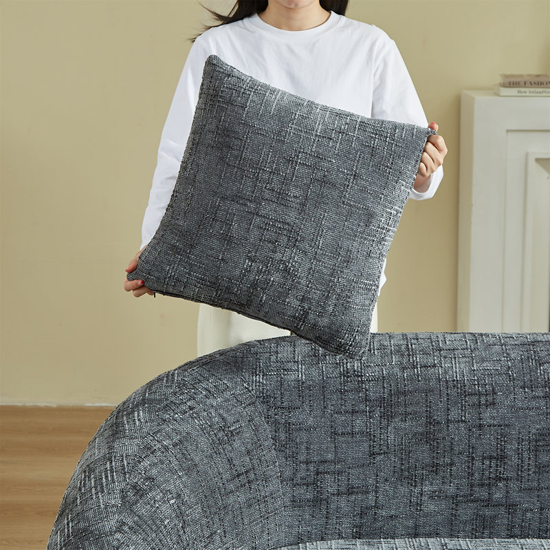 Fauteuil inclinable convertible incurvé de 87 po, Chenille gris