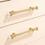 Lot de 4 poignées de placard de cuisine dorées, poignées de tiroir de commode en cristal, poignées de placard de salle de bain modernes, quincaillerie de cuisine pour placards, poignée en alliage de zinc (4, dorées, entraxe de 96 mm)