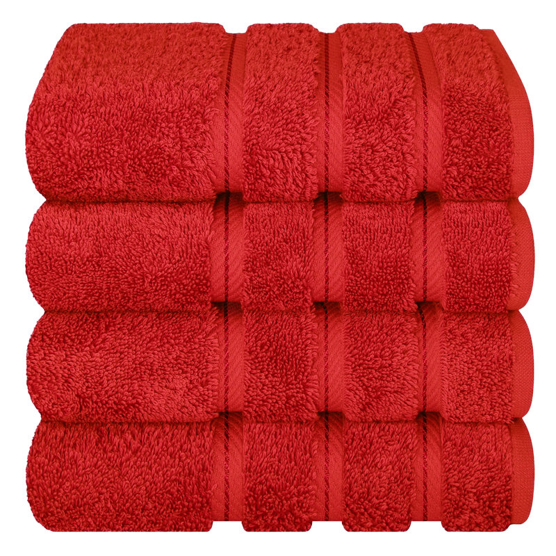Ensemble de 4 serviettes en coton Edison, Rouge