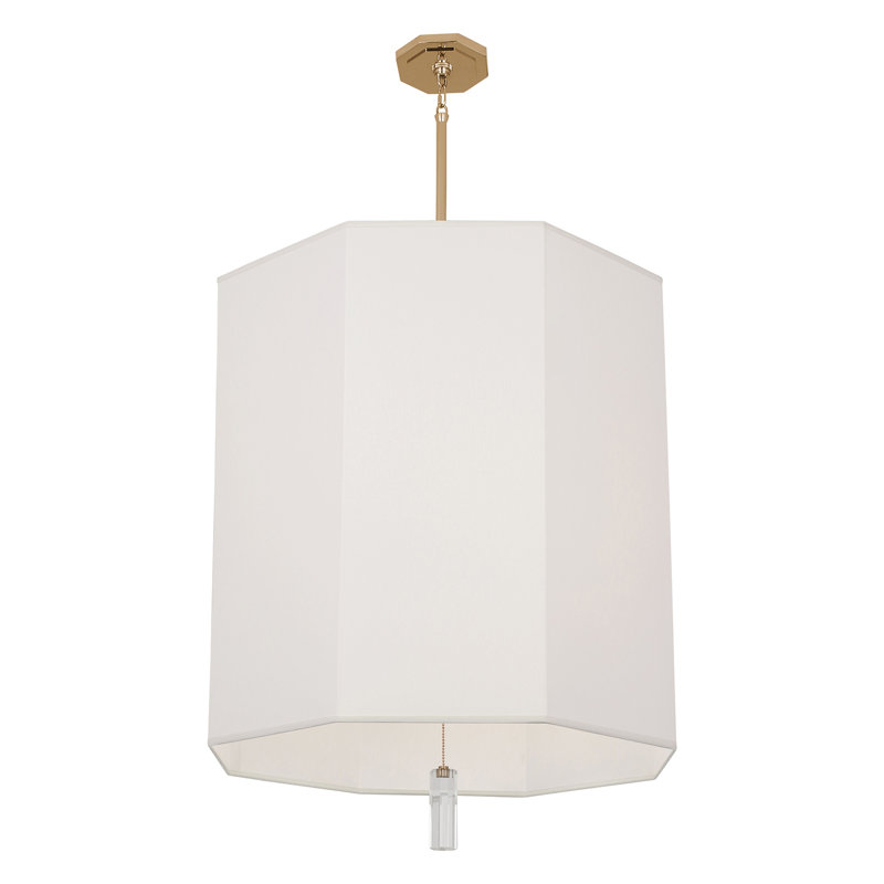 Kate 6 - Light Drum Chandelier, Modern Brass, White