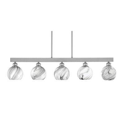 Barre d'éclairage à 5 lumières Edge avec verre tourbillon onyx de 5,75 po