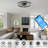 Indoor Flush Mount Ceiling Fan with Light, LED Acrylic Shade, Hidden Blades Ceiling Fan with Remote Control-1247684027