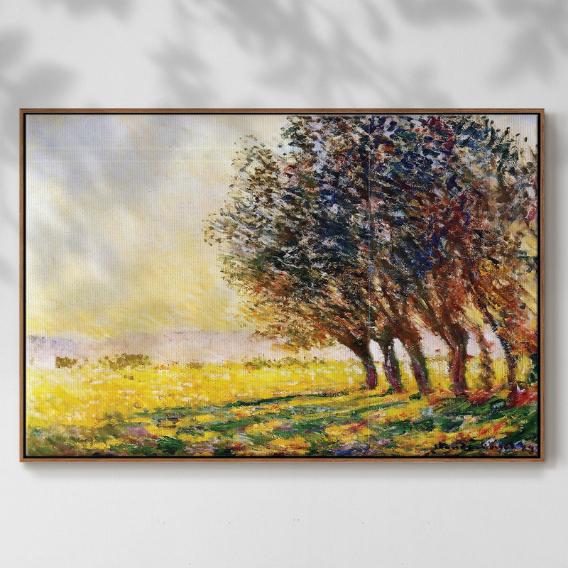Willows At Sunset, 1889, reproduction d'art sur toile, H 25 po x l 37 po x P 2 po, Noyer