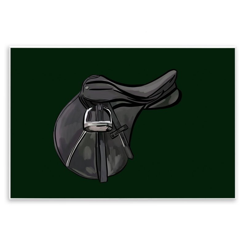 Art mural noir "Saddle Horse" par Amelia Noyes, H 13 po x l 19 po