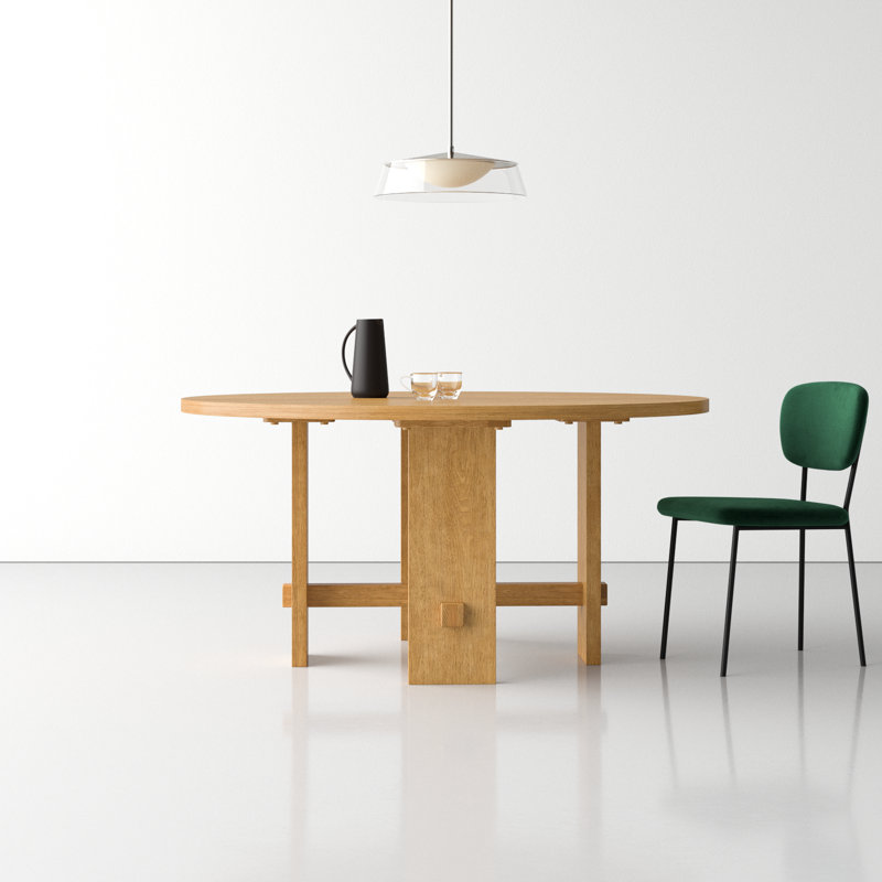 Santo Oak Round Solid Wood Base Dining Table
