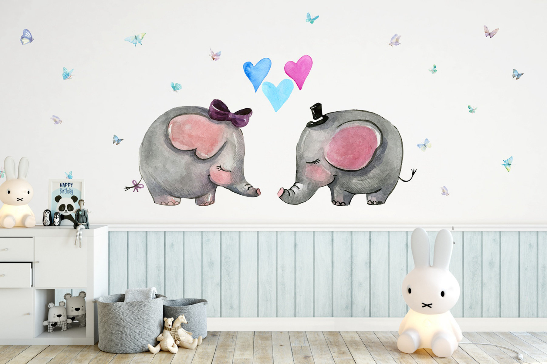 Zoomie Kids Cartoon Elephant Little Love Cute Animals Removable ...