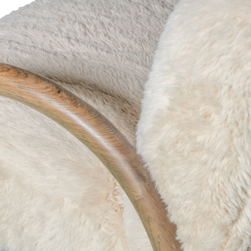 Fauteuil d'appoint Kameela, Naturel, Polyester blanc